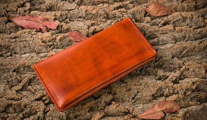 Handmade Leather Mens Clutch Wallet Cool Leather Wallet Long Phone Wallets for Men