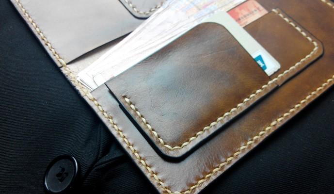 Vintage Tan Leather Bifold Mens Long Wallet Leather Long Wallets for Men