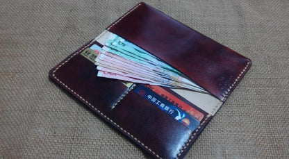 Vintage Leather Bifold Mens Long Wallet Leather Long Wallets for Men