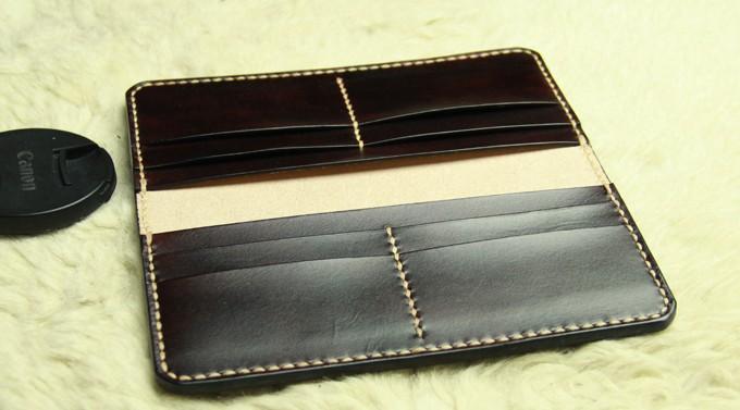 Vintage Leather Coffee Bifold Mens Long Wallet Leather Long Wallets for Men