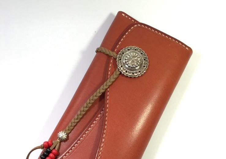 Handmade Leather Mens Clutch Wallet Cool Wallet Long Wallets for Men Women