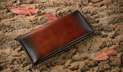 Handmade Leather Mens Clutch Wallet Cool Leather Wallet Long Phone Wallets for Men