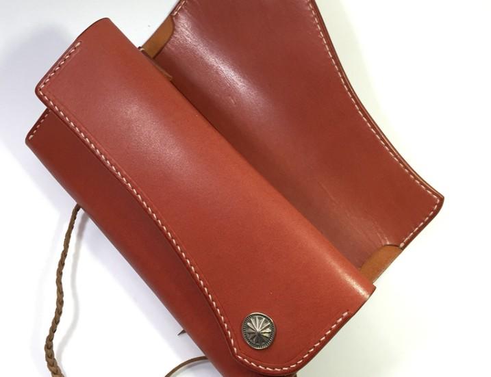 Handmade Leather Mens Clutch Wallet Cool Wallet Long Wallets for Men Women