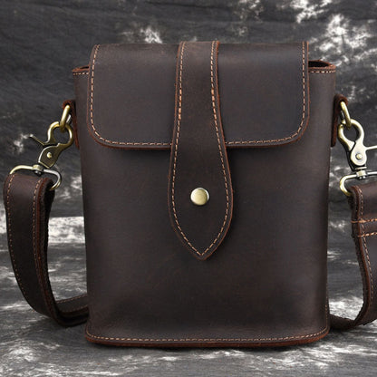 Cool Vintage Brown Leather Mens Tablet Messenger Bag Small Side Bag Messenger Bags For Men