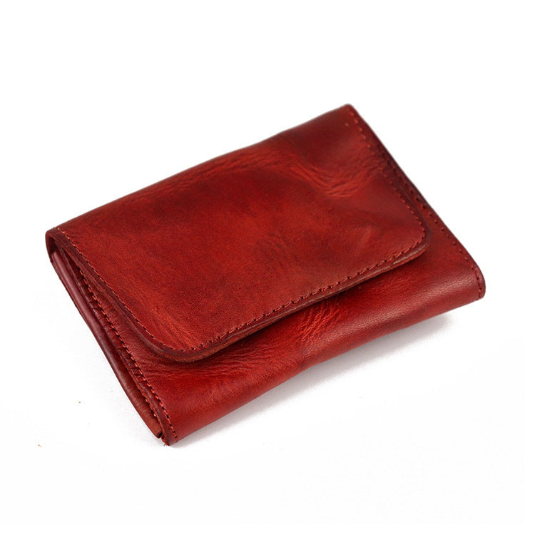 Vintage Brown Leather Men's Small Wallet Card Wallet Black billfold Front Pocket Wallet For Men