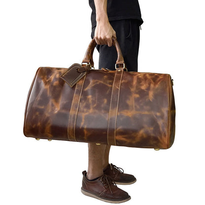 Cool Vintage Brown Leather Mens Overnight Bags Travel Bags Weekender Bags For Men