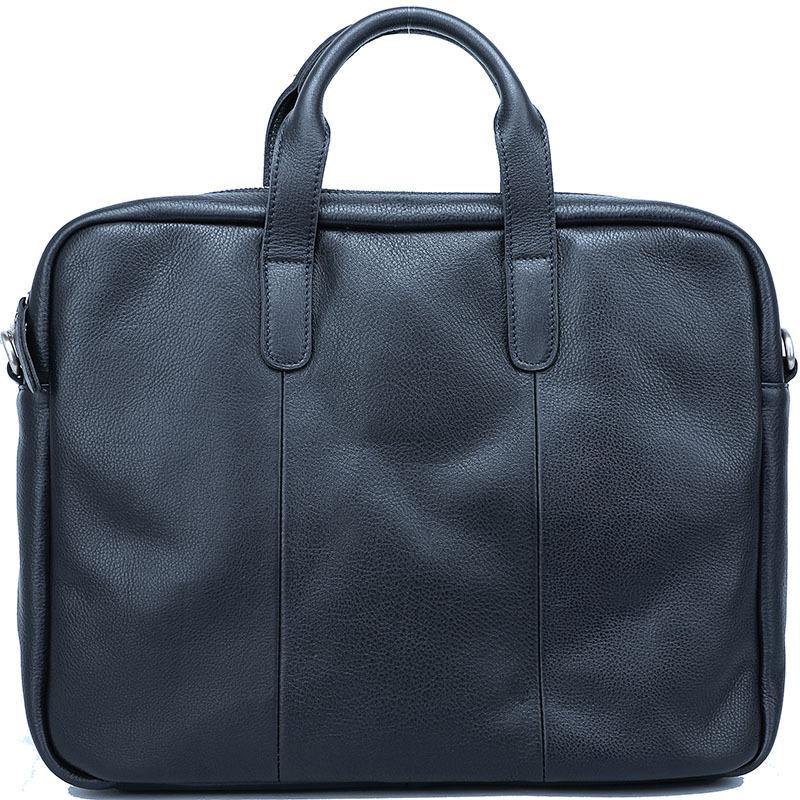 Vintage Coffee Mens Leather Briefcase Work Handbag Black 14'' Laptop Briefcases For Men