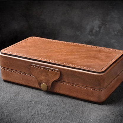 Handmade Leather Mens Box Wallet Wristlet Clutch Wallet Cigarette Box for Men