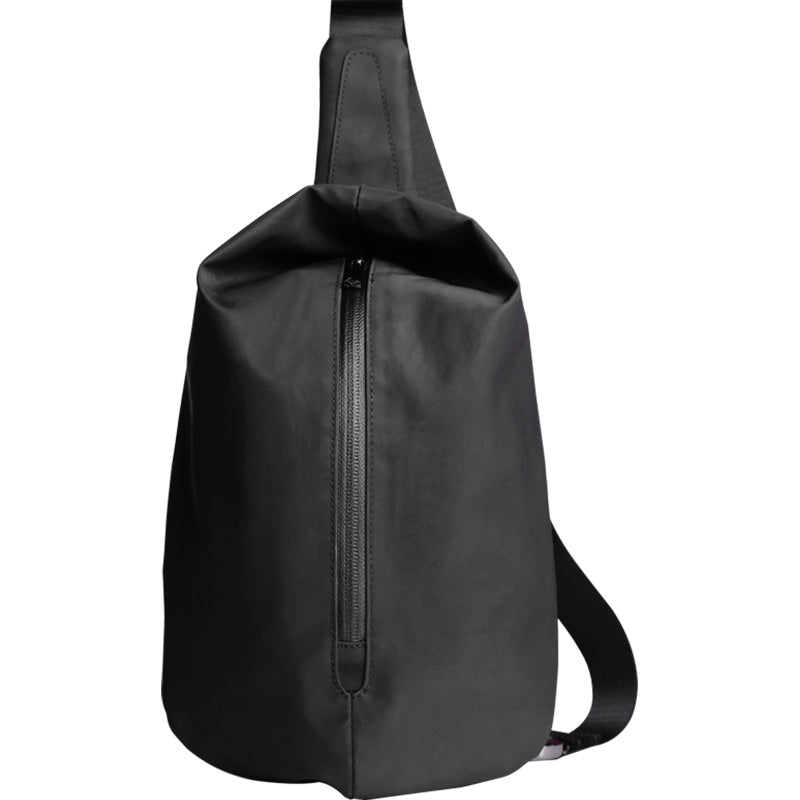 Cool OXFORD CLOTH PVC Black Men's One Shoulder Backpack Sling Bag For Men