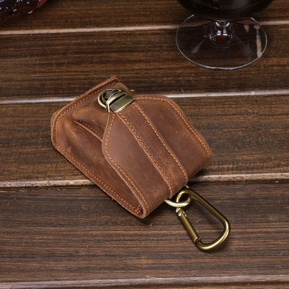 Cool Brown Leather Cigarette Case Belt Pouches BELT Cigarette Holder For Men