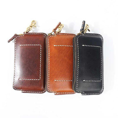 Fashion Black Leather Mens Long Wallet Brown Chain Wallet Biker Chain Wallet Clutch Men