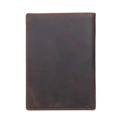 Cool Leather Long Wallet for Men Slim Bifold Wallet Passport Wallet Travel Wallet