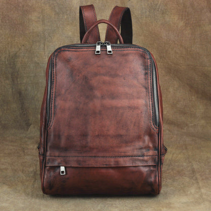 Vintage Leather Men's Backpack 13'' Laptop Backpack School Backpack For Men