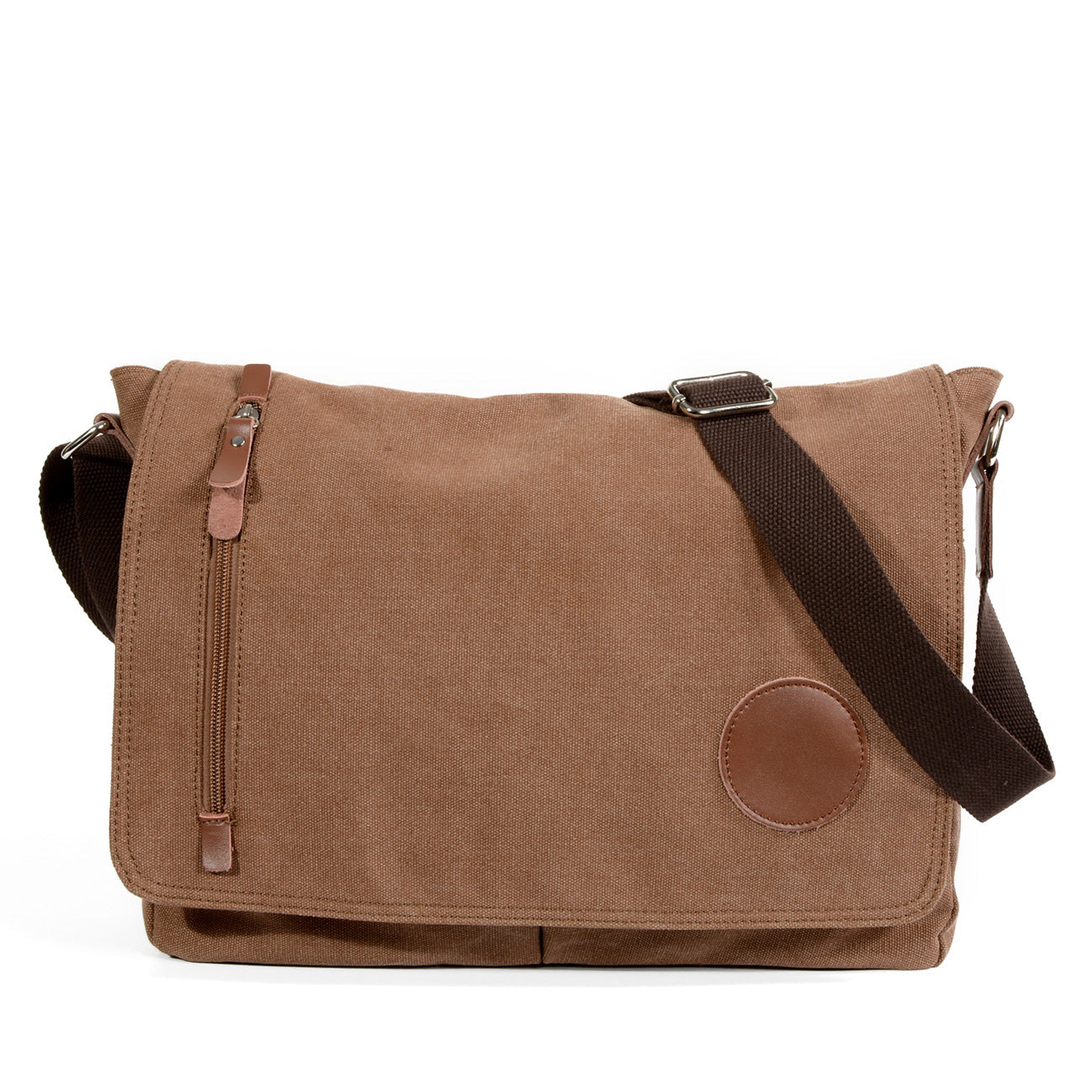 Cool Casual Canvas Womens Mens Side Bag 14'' Shoulder Bag Khaki Messenger Bag For Men