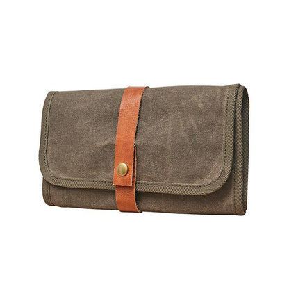 Cool Canvas Large Mens Trifold Clutch Wallet Canvas Long Casual Clutch Purse For Men