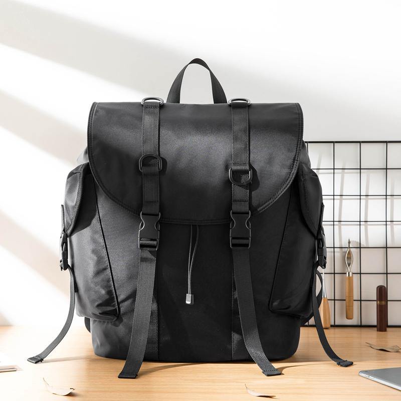 Stylish Black Nylon Mens 15 inches Travel Backpacks Laptop Backpack College Bag for men