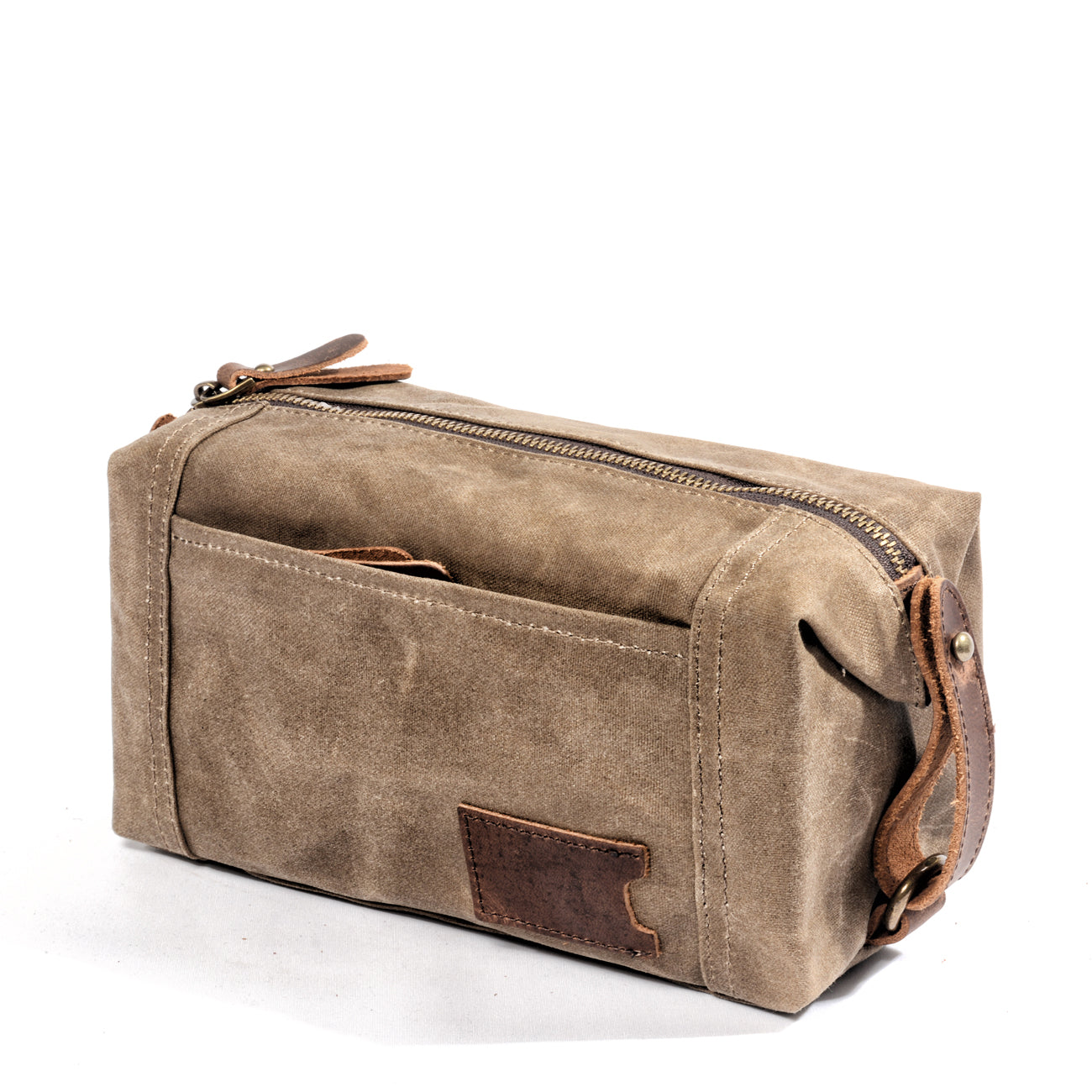 Waxed Canvas Leather Mens Clutch Bag Waterproof Handbag Storage Bag Wash Bag For Men