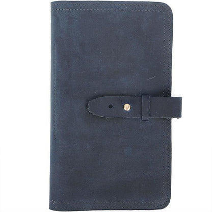 Blue Handmade Leather Mens Passport Wallet Travel Wallet Ticket Holder For Men