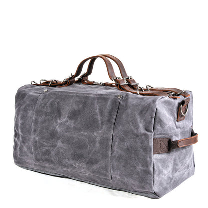 Casual Waxed Canvas Leather Mens Military Style Travel Weekender Bag Duffle Bag for Men