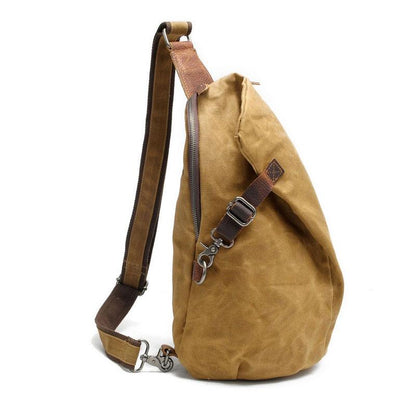 Cool Waxed Canvas Mens One Shoulder Pack Sling Bag Chest Bag for men