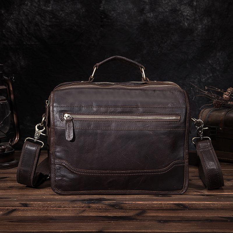 Brown Men's Small Professional Briefcase 10¡®¡¯ Laptop Handbag Business Shoulder Bag For Men