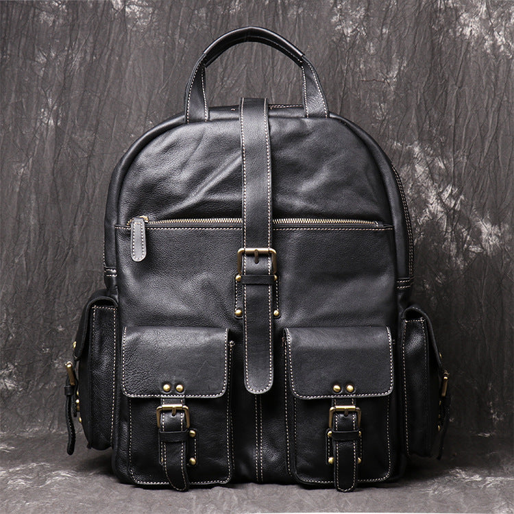 Cool Leather Mens 15inch Computer Bag Satchel Backpacks Travel Backpack Backpack for Men