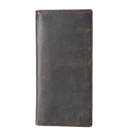 Light Brown Vintage Mens long Wallet Dark Brown Clutch Wallet Long Wallets for Men