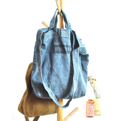 Vintage Canvas Mens Womens Yellow Denim Bag Shoulder Tote Bag Messenger Bag Blue HandBag For Men and Women