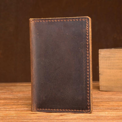 Black Cool Leather Mens Brown Driver's License Wallet Card Wallet Bifold Thin Card Holder For Men