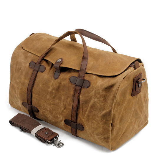 Casual Waxed Canvas Mens Large Travel Waterproof Weekender Bag Shoulder Duffle Bag for Men