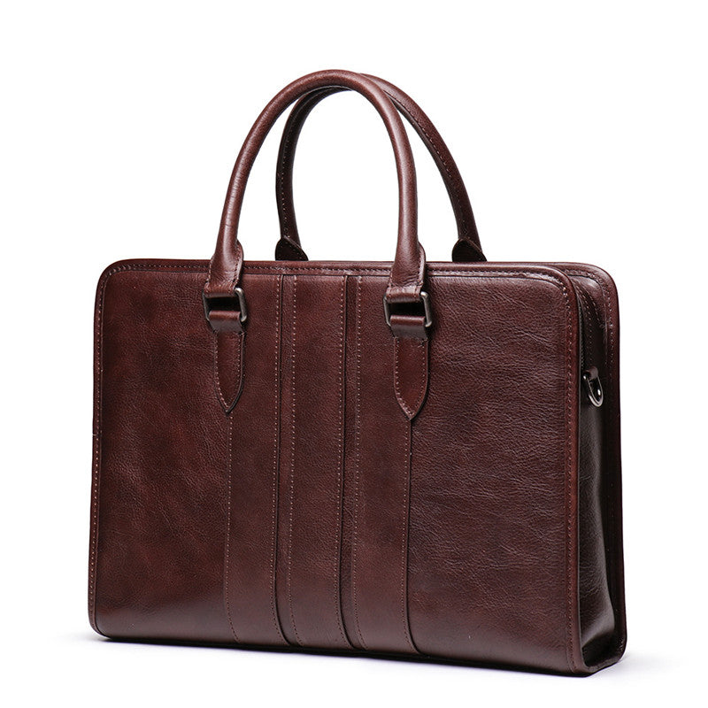 Vintage Brown Leather Men's 14¡®¡¯ Laptop Briefcase Professional Briefcase Handbag For Men