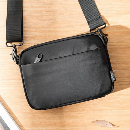 Casual Black Mens NYLON Mini Chest Bag Postman Bag Black Small Messenger Bags Side Bag for Men