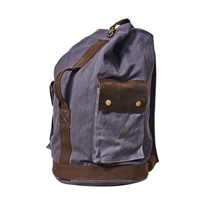 Waxed Canvas Leather Mens Large Backpack Canvas Travel Backpack Barrel Travel Backpacks for Men