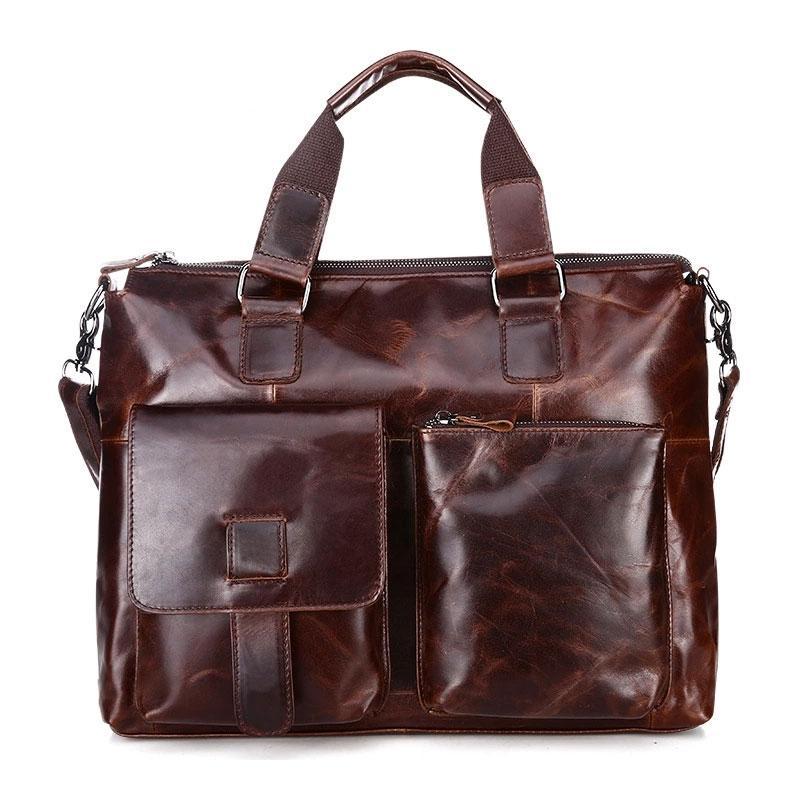 Vintage Leather Mens Briefcase Business Briefcase Cool Work Briefcase For Men