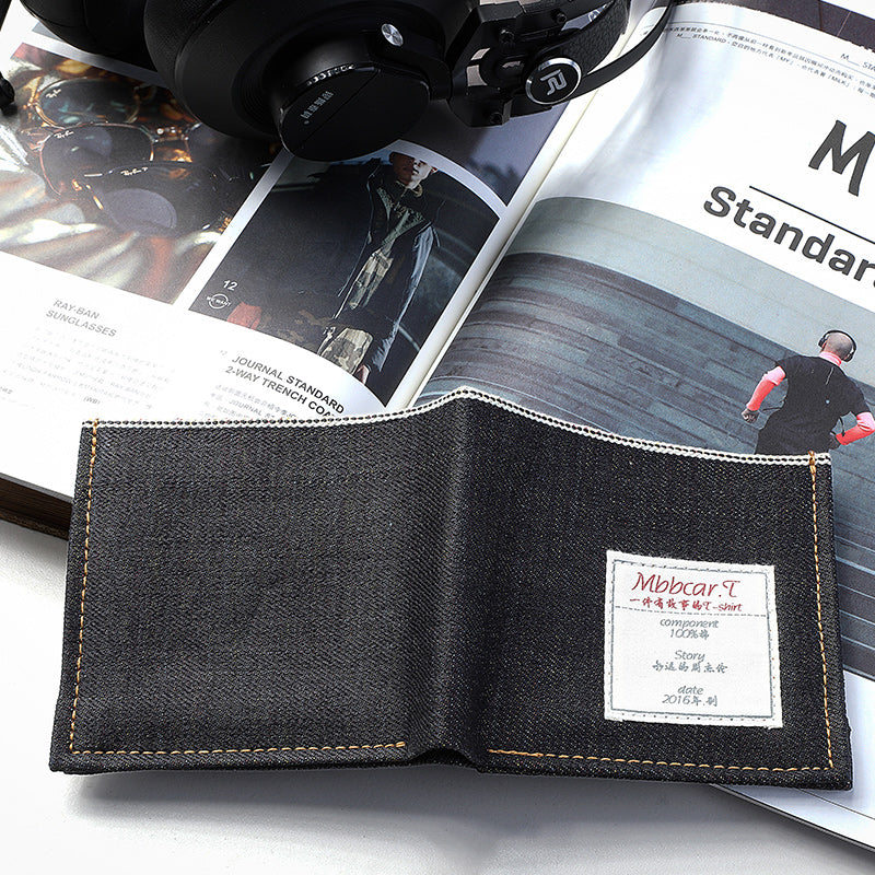 Cool Denim Mens Jean billfold Small Wallets Bifold Multi Small Wallets For Men