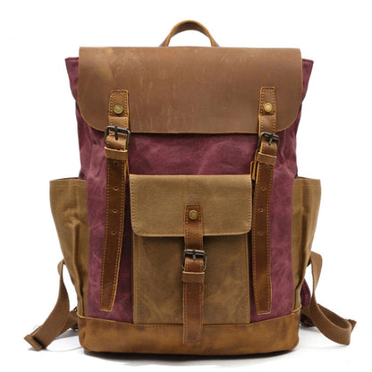 Cool Waxed Canvas Mens Womens Waterproof Large Travel Backpack 15'' Computer Hiking Backpack for Men