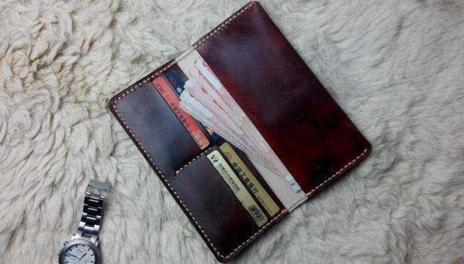 Vintage Leather Bifold Mens Long Wallet Leather Long Wallets for Men