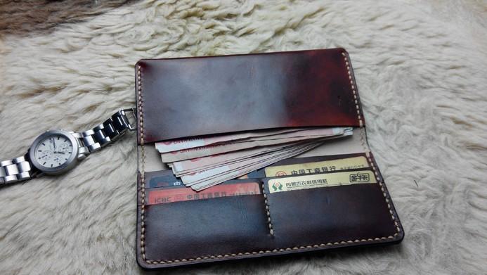 Vintage Leather Bifold Mens Long Wallet Leather Long Wallets for Men