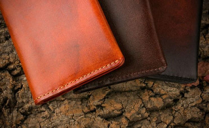 Handmade Leather Mens Clutch Wallet Cool Leather Wallet Long Phone Wallets for Men