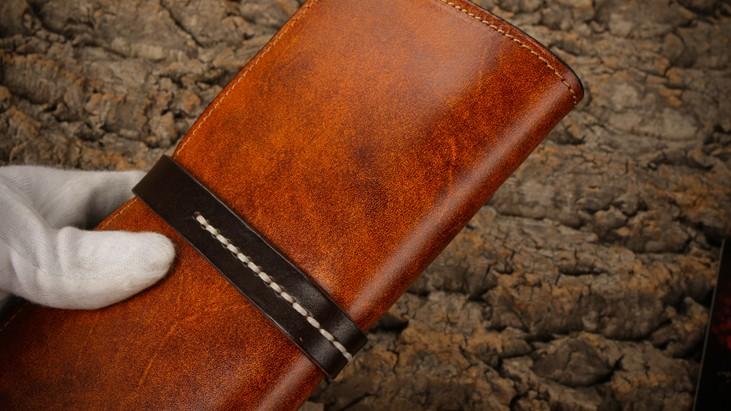 Handmade Leather Mens Clutch Wallet Cool Leather Wallet Long Phone Wallets for Men