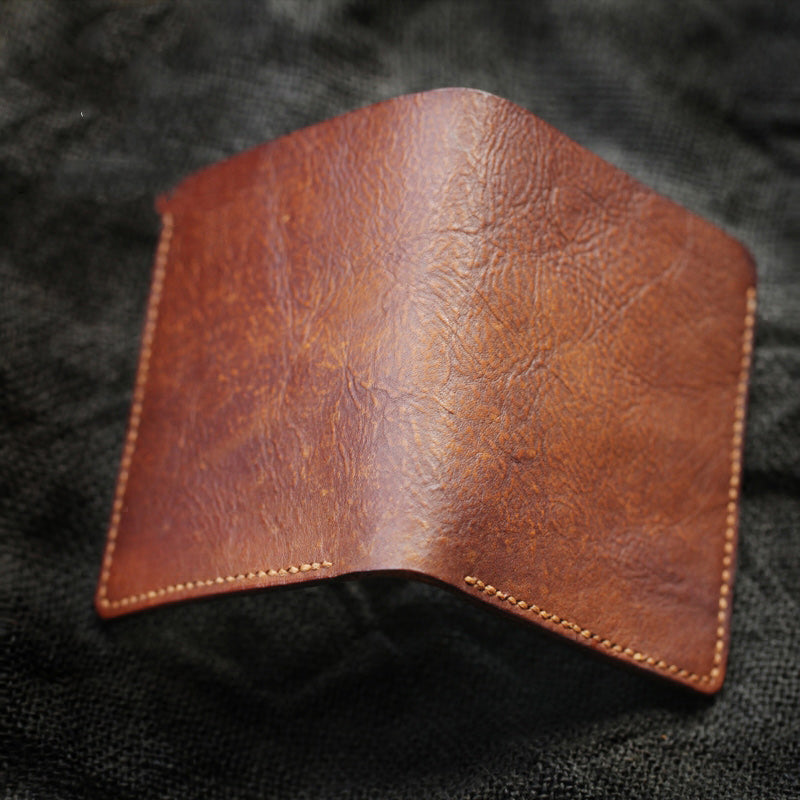 Cool Brown Leather Mens Vertical Small Wallet billfold Wallet Bifold Slim Wallet For Men