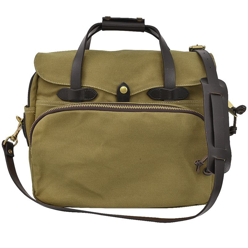 Canvas Leather Mens Khaki Briefcase 15'' Side Bag Messenger Bag Shoulder Bag For Men