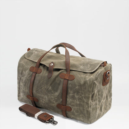 Casual Waxed Canvas Mens Large Travel Waterproof Weekender Bag Shoulder Duffle Bag for Men