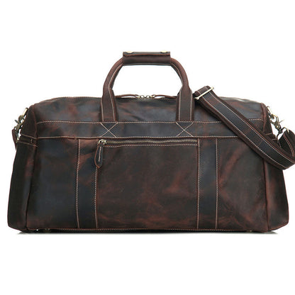 Cool Vintage Coffee Black Leather Mens Overnight Bags Travel Bags Weekender Bags For Men