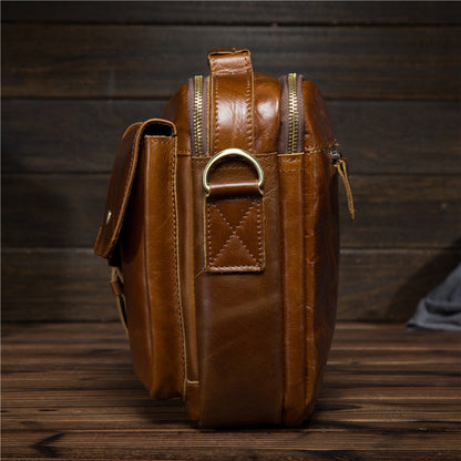 Cool Leather Small Side Bag Handbag Work Bag Business Bag Shoulder Bags For Men