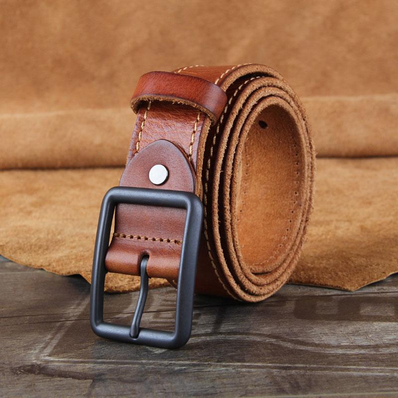 Genuine Leather Punk Rock Biker Trucker Mens Belt Men Black Coffee Belt for Men