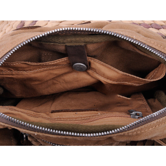 Canvas Mens Chest Bag Khaki Waist Bag Black Canvas Fanny Pack Shoulder Bag For Men