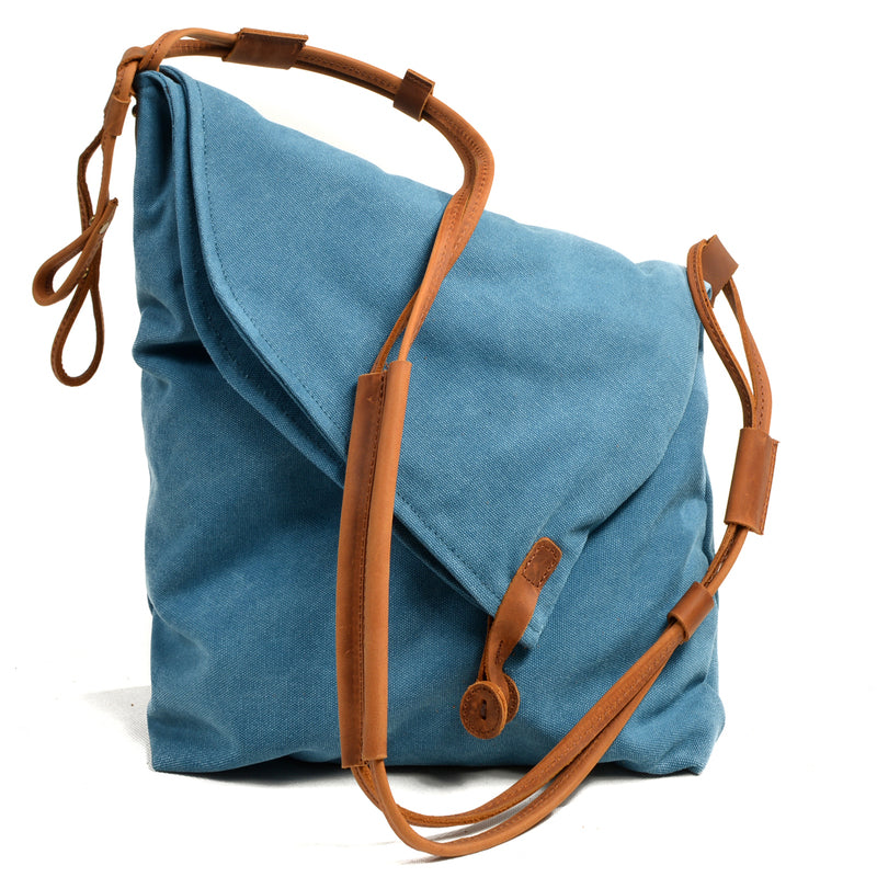 Cute Canvas Womens Mens Pink Side Bag Shoulder Bag Blue Messenger Bag For Men