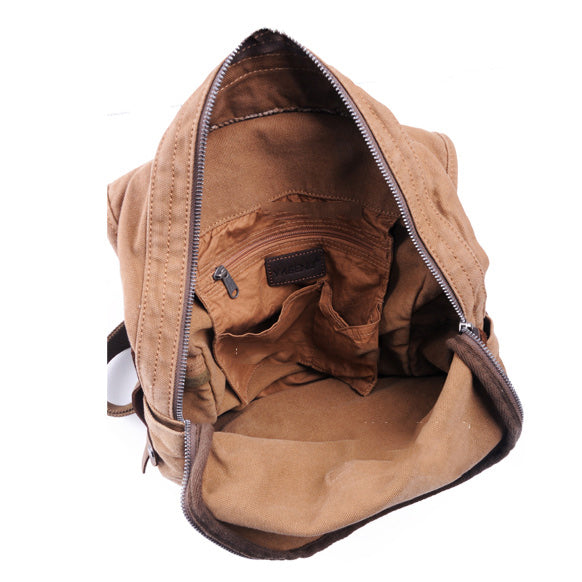 Canvas Black Mens Hiking Backpack Large Khaki School Backpack Canvas Travel Backpack For Men