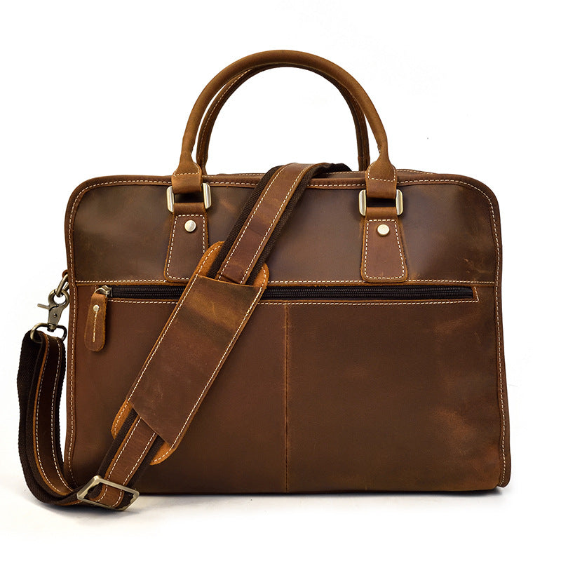 Vintage Leather Brown Men's 14¡®¡¯ Laptop Briefcase Professional Briefcase Business Handbag For Men